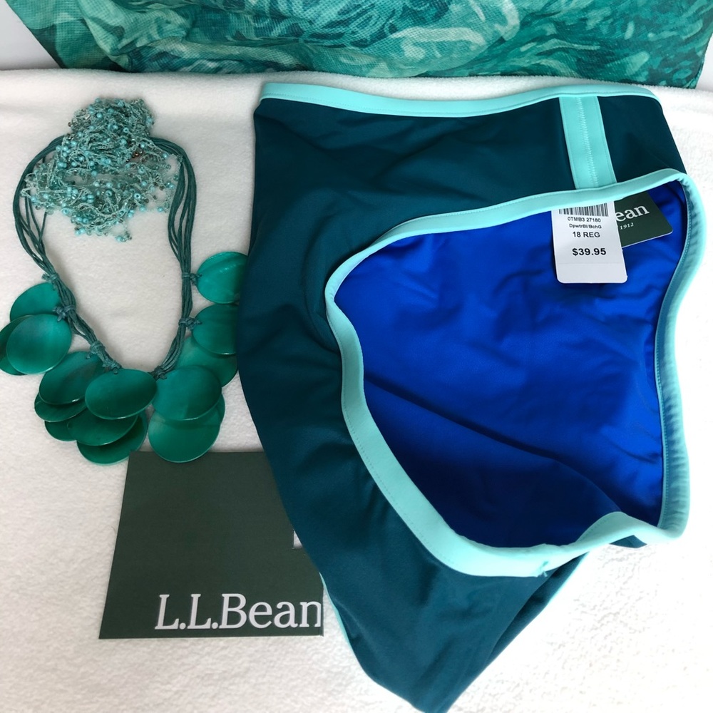NWT LLBean Beach Glass Sporty Swim Brief Bottom Size 18 - Picture 6 of 10